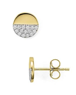 Aqua Sterling Silver Circle Pave Stud Earrings - 100% Exclusive
