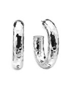 Ippolita Sterling Silver Classico Hammered Oval Large Hoop Earrings
