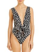 Alexandra Miro Ally Plunge Belted One Piece Swimsuit