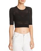 T By Alexander Wang Float-stitch Crop Top