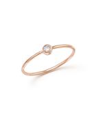 Zoe Chicco 14k Rose Gold Diamond Bezel Thin Band Ring