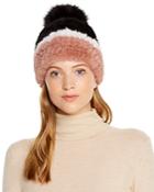 Maximilian Furs Mink Fur Knit Hat With Fox Fur Pom-pom - 100% Exclusive