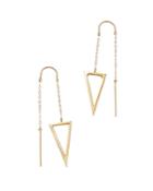 14k Yellow Gold Triangle Drop Threader Earrings - 100% Exclusive