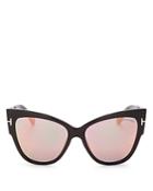 Tom Ford Anoushka Mirrored Cat Eye Sunglasses, 57mm