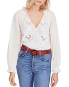 Free People Sivan Embroidered Top