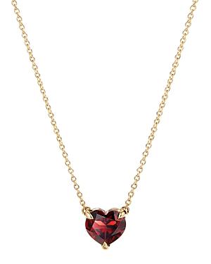 David Yurman Cable Heart Pendant Necklace In 18k Yellow Gold With Garnet, 18