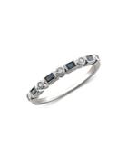 Unique Designs Blue Sapphire & Diamond White Gold Accent Ring (64% Off) - Comparable Value $1,030