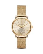 Michael Kors Gold-tone Portia Mesh Bracelet Watch, 37mm