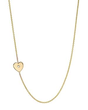 Zoe Lev 14k Yellow Gold Diamond Heart Station Necklace, 18