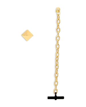 Allsaints Pyramid Stud & Bar Linear Drop Mismatch Earrings