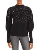 Lucy Paris Winslow Embellished Balloon Sleeve Sweater