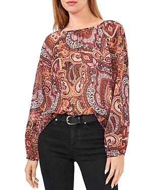 Vince Camuto Keyhole Front Paisley Blouse