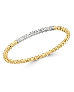 Bloomingdale's Diamond Bar Beaded Stretch Bracelet In 14k Yellow Gold & 14k White Gold, 0.50 Ct. Tw. - 100% Exclusive