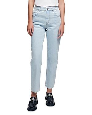 Maje High Waist Straight Leg Mom Jeans In Blue Sky