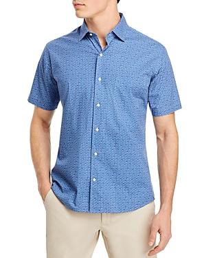 Peter Millar Waves And Fins Cotton Stretch Printed Classic Fit Button Down Shirt