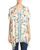 Johnny Was Collection Salinas Embellished Silk Tunic Top