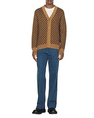 Sandro Checkered Cardigan