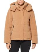 Sanctuary Hooded Fleece Puffer Coat