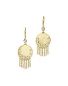 Meira T 14k Yellow Gold Disc And Fringe Earrings With Diamonds