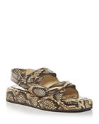 Loeffler Randall Women's Slingback Snake Embossed Platform Sandals