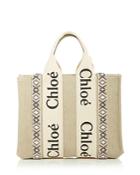 Chloe Small Woody Linen Tote