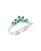 Bloomingdale's Emerald & Diamond Accent Ring In 14k White Gold - 100% Exclusive