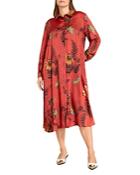 Marina Rinaldi Floral Twill Midi Shirtdress