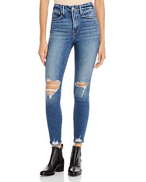 Good American Good Waist Ripped Jeans In Blue797