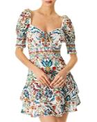 Alice And Olivia Crawford Sweetheart Floral Mini Dress