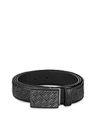 Montblanc Plate Buckle Embossed Leather Belt
