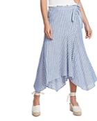 1.state Striped High Low Wrap Skirt