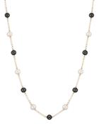 Bloomingdale's Freshwater Pearl & Onyx Bead Chain Statement Necklace In 14k Yellow Gold, 18 - 100% Exclusive