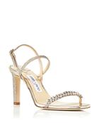 Jimmy Choo Women's Meira 85 High Heel Square Toe Crystal Embellished Sandals