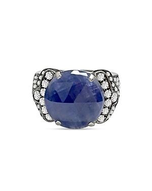 Amrapali Jewels Sapphire & Diamond Ring In 18k Yellow Gold