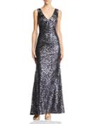 Laundry By Shelli Segal Embroidered Sequin Gown