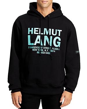 Helmut Lang Cotton Block Logo Print Hoodie