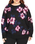 Daniel Rainn Plus Floral Print Sweater