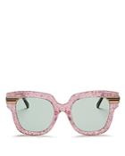 Gucci Glitter Oversized Square Sunglasses, 51mm