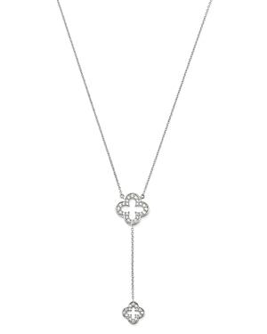 Bloomingdale's Diamond Clover Y Necklace In 14k White Gold, 0.25 Ct. T.w. - 100% Exclusive