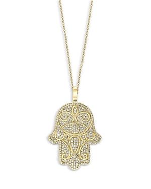 Bloomingdale's Diamond Hamsa Hand Pendant Necklace In 14k Yellow Gold, 1.15 Ct. T.w, 18 - 100% Exclusive