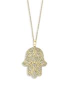 Bloomingdale's Diamond Hamsa Hand Pendant Necklace In 14k Yellow Gold, 1.15 Ct. T.w, 18 - 100% Exclusive
