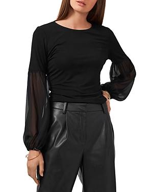 Vince Camuto Mixed Media Balloon Sleeve Top