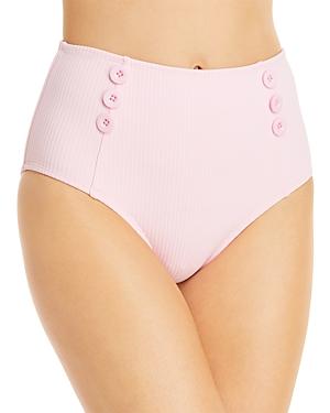 Shoshanna Ribbed High Waist Bikini Bottoms
