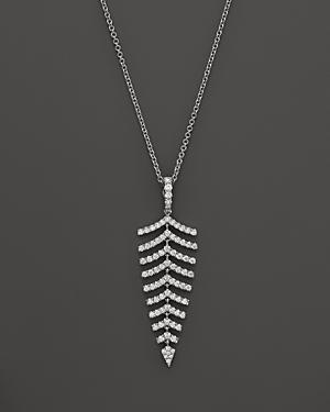 Roberto Coin 18k White Gold Diamond Leaf Pendant Necklace, 16