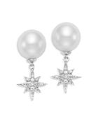 Bloomingdale's Cultured Freshwater Pearl & Diamond Stella Drop Earrings In 18k White Gold - 100% Exclusive