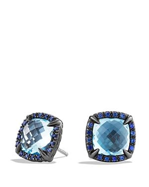 David Yurman Chatelaine Earrings With Blue Topaz And Blue Sapphire
