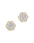 Diamond Cluster Stud Earrings In 14k Yellow Gold, .25 Ct. T.w. - 100% Exclusive