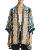 Johnny Was Embroidered Tie-front Kimono