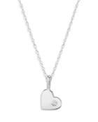 Bloomingdale's Diamond Heart Pendant Necklace In 14k White Gold, 0.03 Ct. T.w. - 100% Exclusive