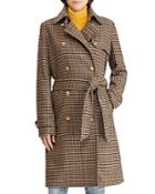 Lauren Ralph Lauren Houndstooth Wool Trench Coat - 100% Exclusive